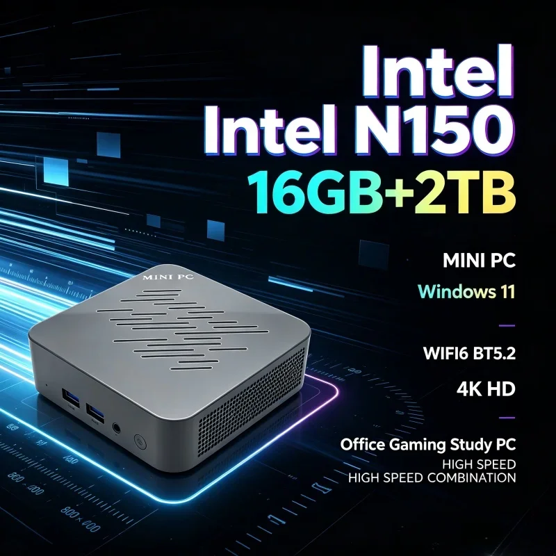 Home Office Windows 11 - Çok Renkli Mini Bilgisayar Intel N150
