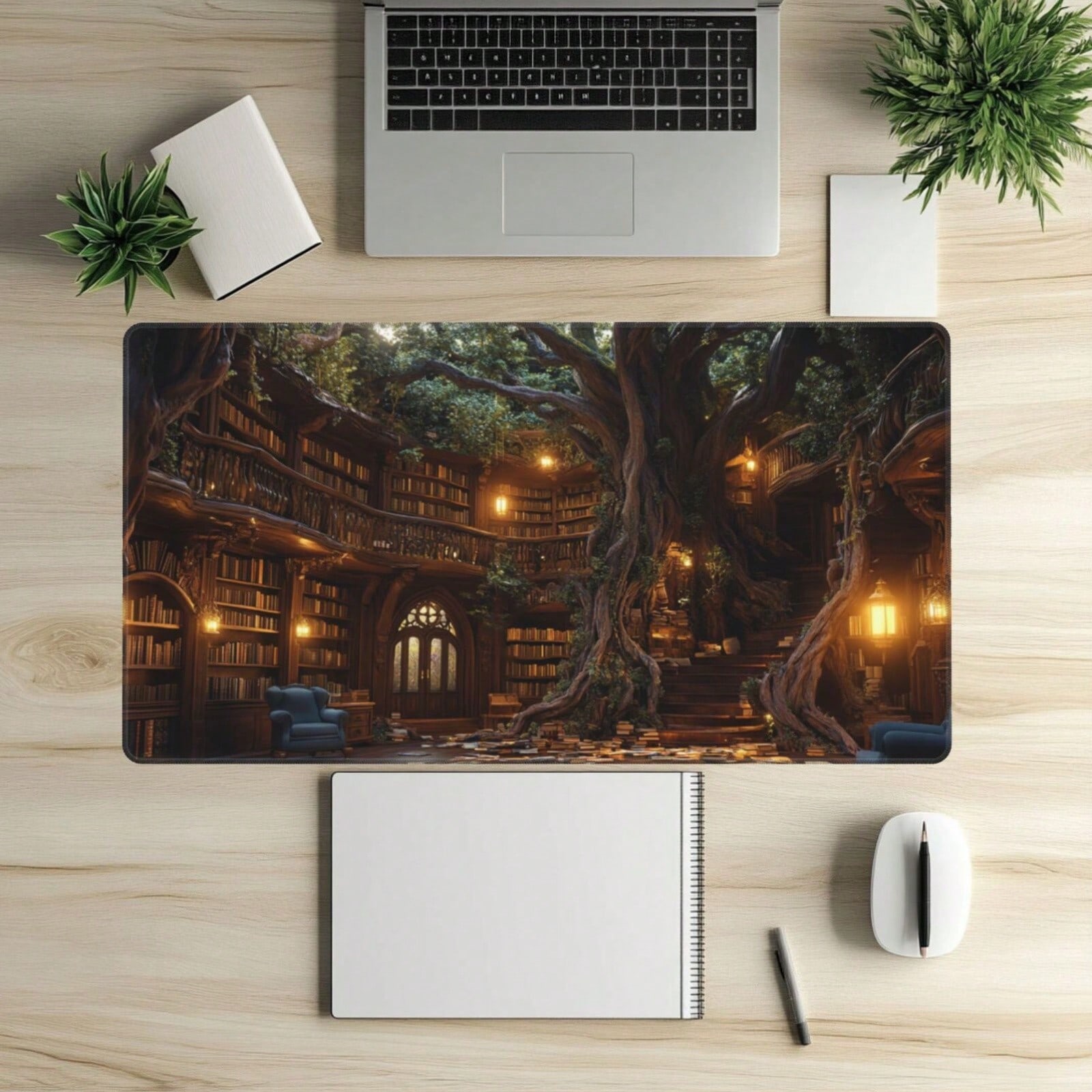 Home Office With Library - 1 adet Büyülü Kütüphane Orman Temalı