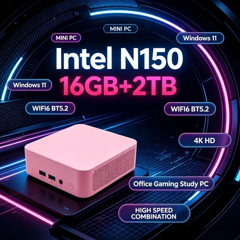 Home Office Windows 11 - Kompakt Çok Renkli Mini Bilgisayar Intel