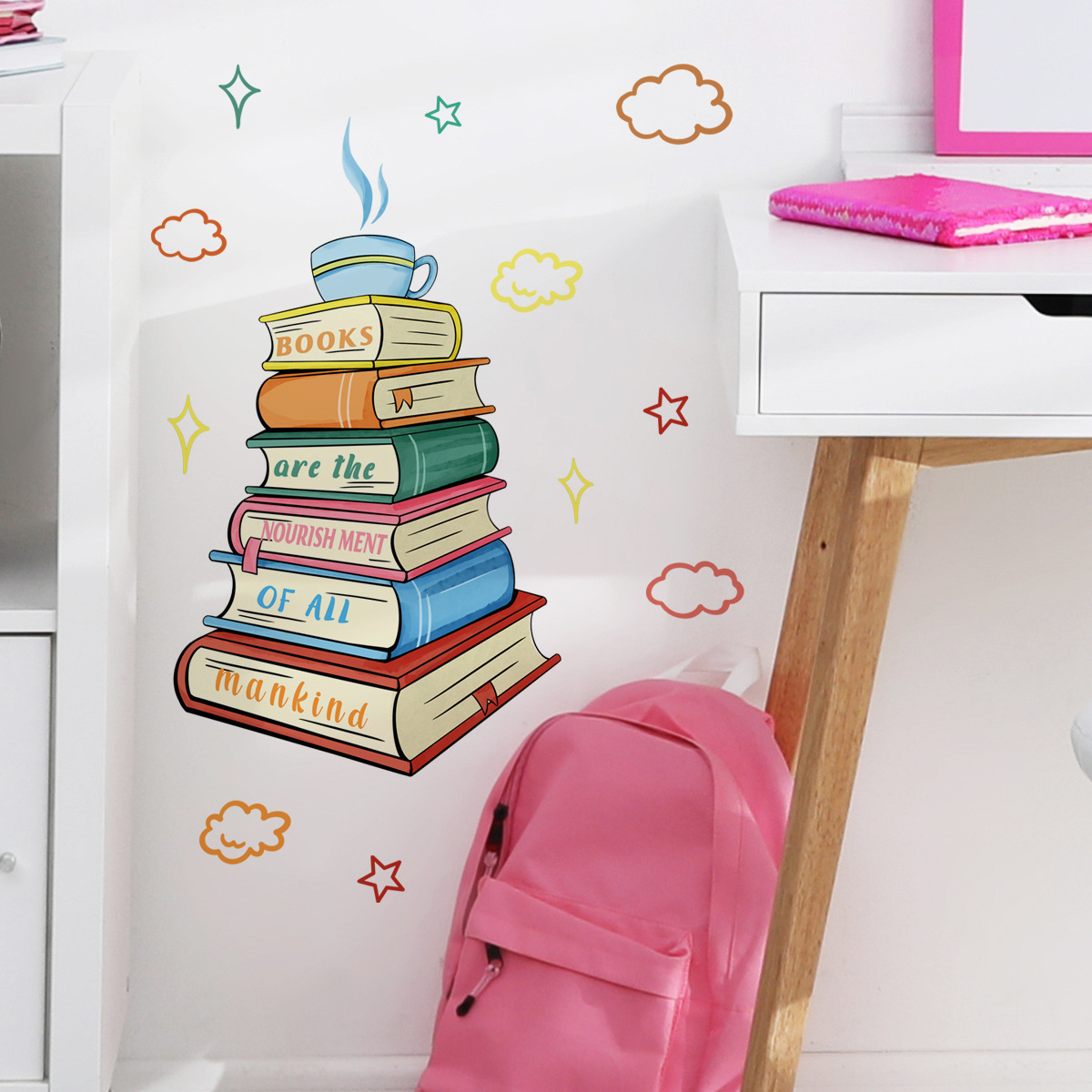 Home Office Library - Asla durdurmak okuma duvar çıkartmaları kütüphane