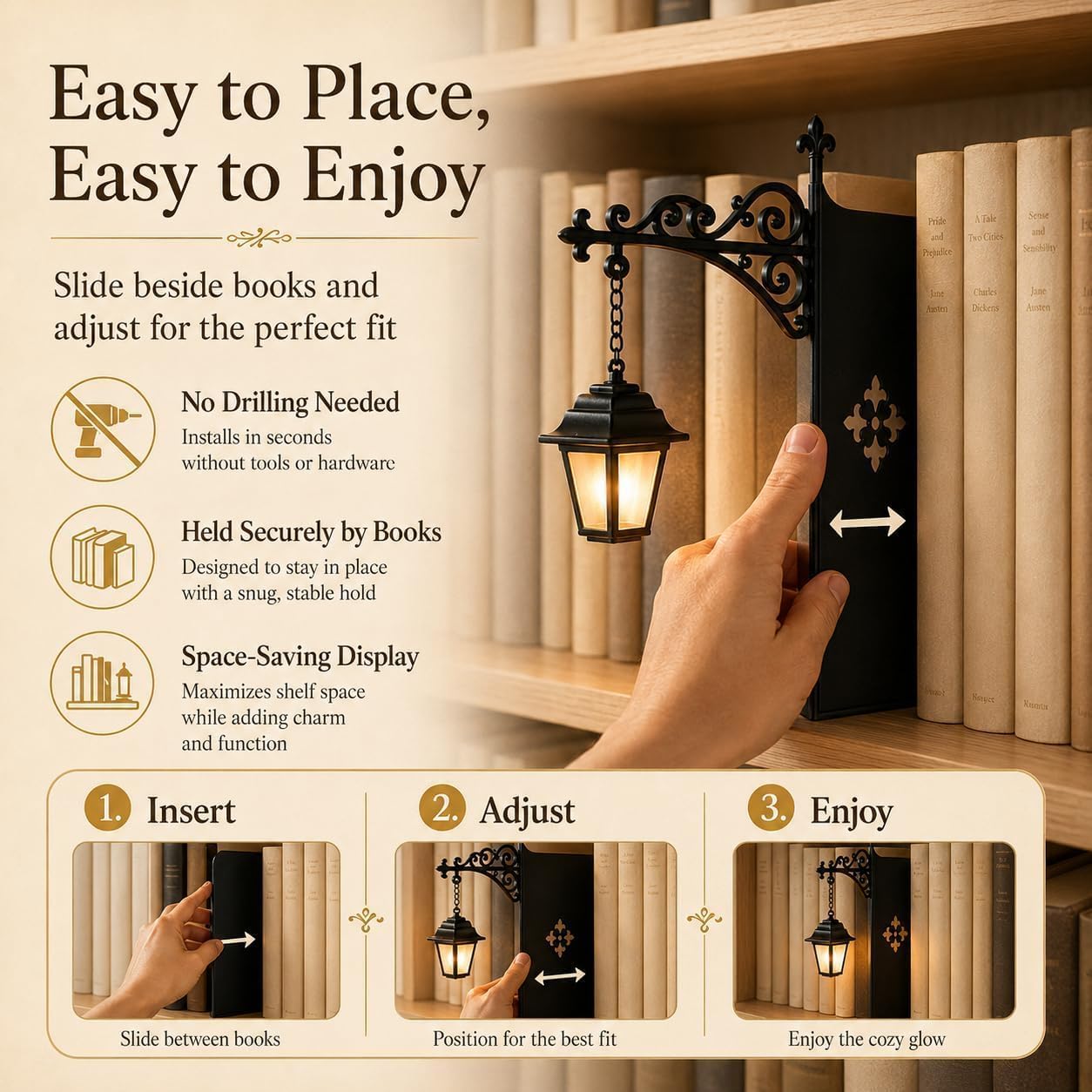 Mini Vintage Kütüphane Feneri  - Home Office With Library incelemesi ve fiyatı