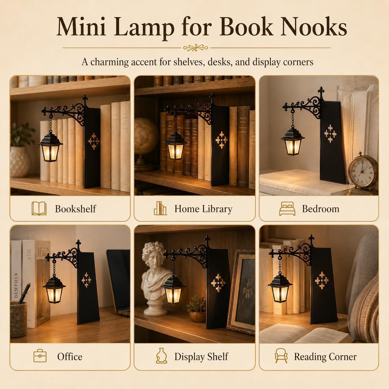 Mini Vintage Kütüphane Feneri  - Home Office With Library incelemesi ve fiyatı